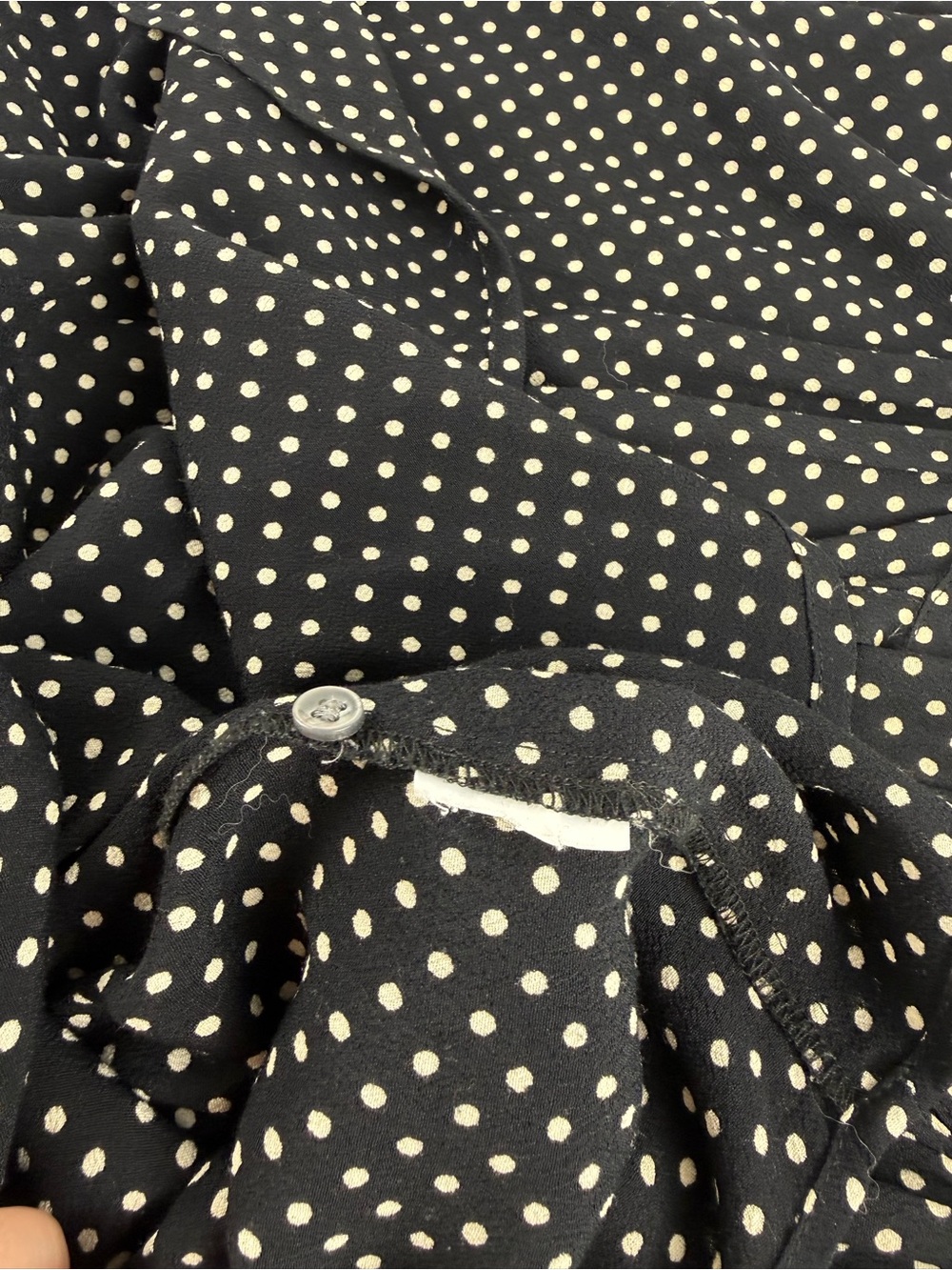J.Crew Black Polka Dot Short Sleeve Popover Blouse Top Medium - Picture 6 of 6